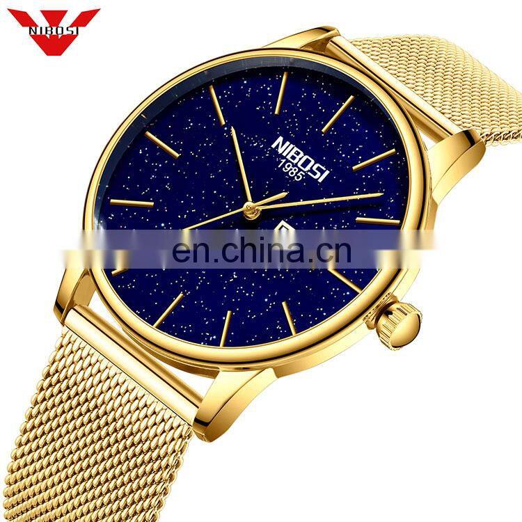 Quartz Watch Watches Stone Stainless Steel Original Quartz Fashion Japan Hot Sell Superior Slim 2020 Men Watches NIBOSI Round