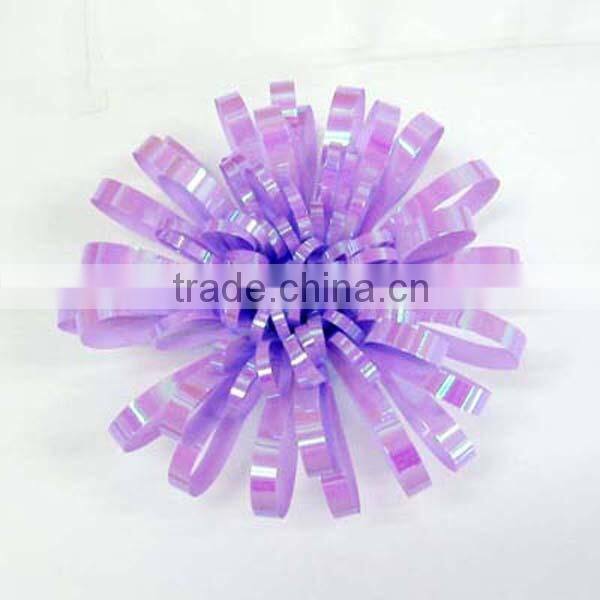 3.25" PET Red Happy Birthday Fancy Ribbon Flower Bow for Celebration/Ornament Birthday Party