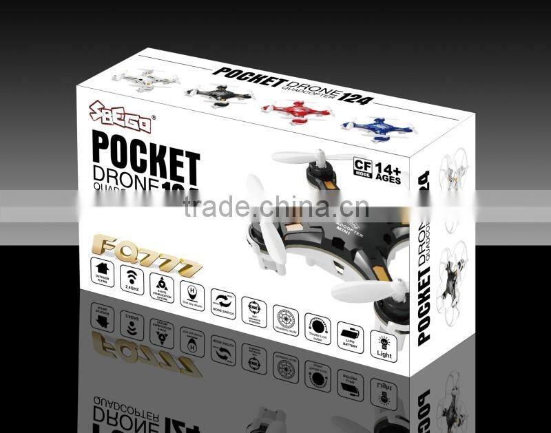 FQ777 MINI POCKET DRONE 4CH 6AXIS GYRO RC QUADCOPTER WITH LED LIGHTING RTF CF MODE