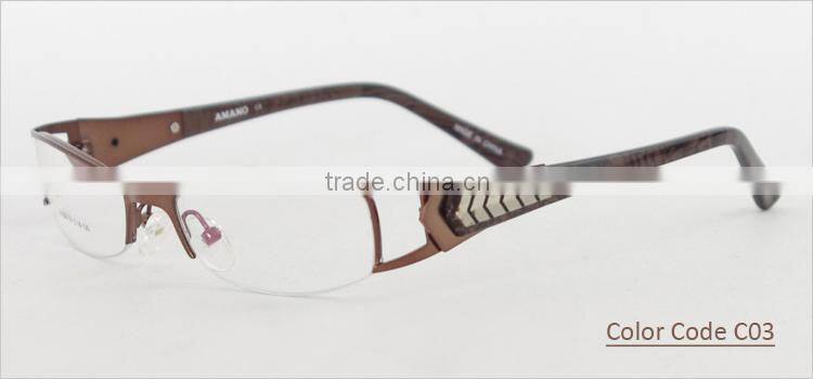 Half-rim Metal High Class Fashion Cheap Plastic Glasses Frames Spectacles Glasses Frames