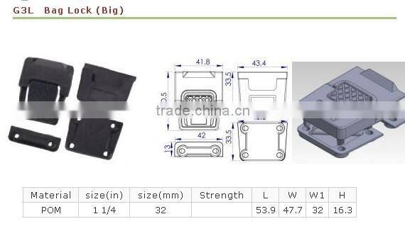 Colored plastic quick release turk lock buckle for backpack