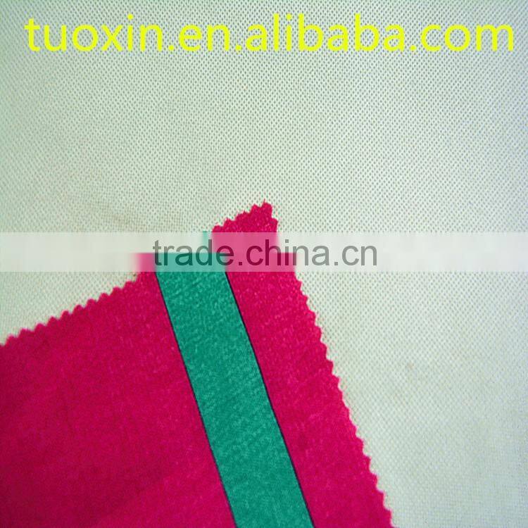 imitation linen striped bonded waterproof pongee fabric with milky film for rainwear