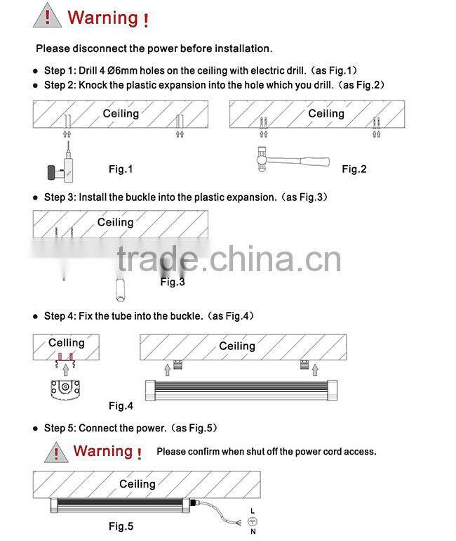 High Quality Led Tri Proof Batten Lamp IP66 2016 New prodcuts