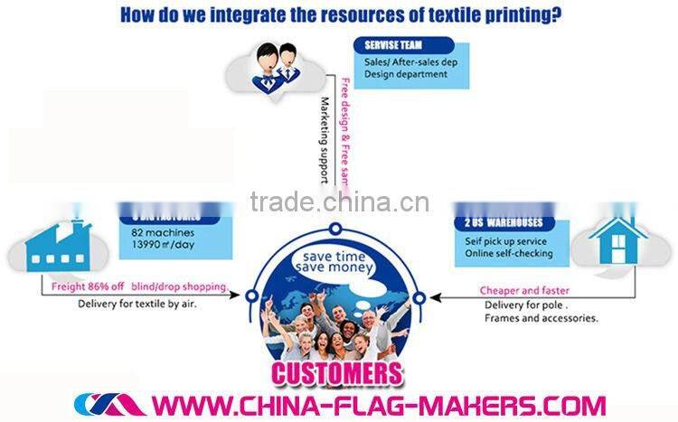 cotton display large logo flag with company logo for sale
