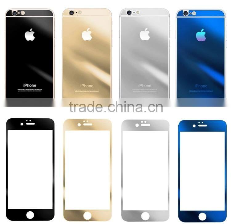 Color Full screen cover tempered glass screen protector for iphone 6, film for iphone 6 plus