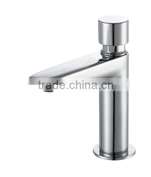 Deck Mounted Self Closing Basin Mixer Taps / brass self closing cartridge