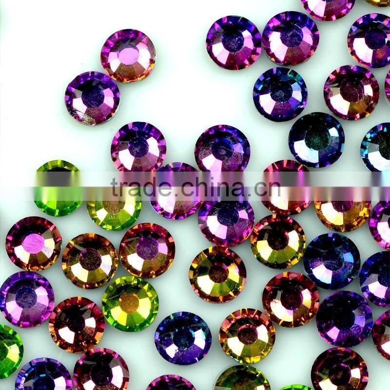 Rainbow Colour Hotfix Rhinestones, Sparkling Crystal Strass, Iron on Crystals 1440 pcs/bag