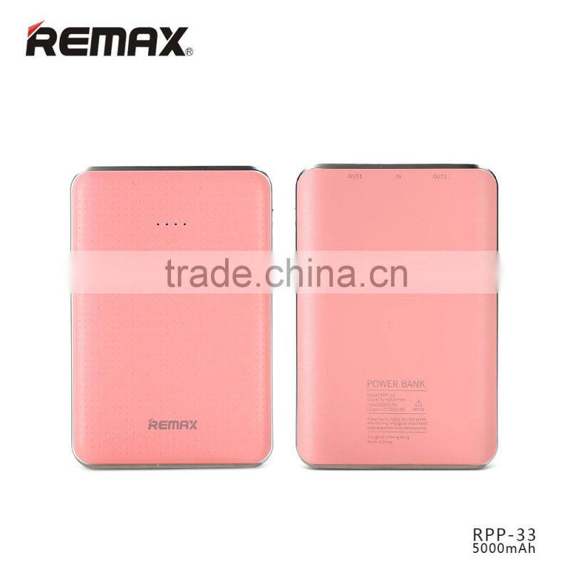 Remax Tiger Series RPP-33 5000mah Power Charger For iPhone SE Dual USB Input Port Polymer Power Bank For Samsung S5 S6 TB-0388