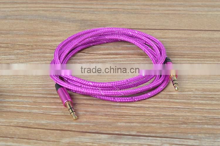 High end gold plated aux cable 3.5mm male to male audio cable extension cable
