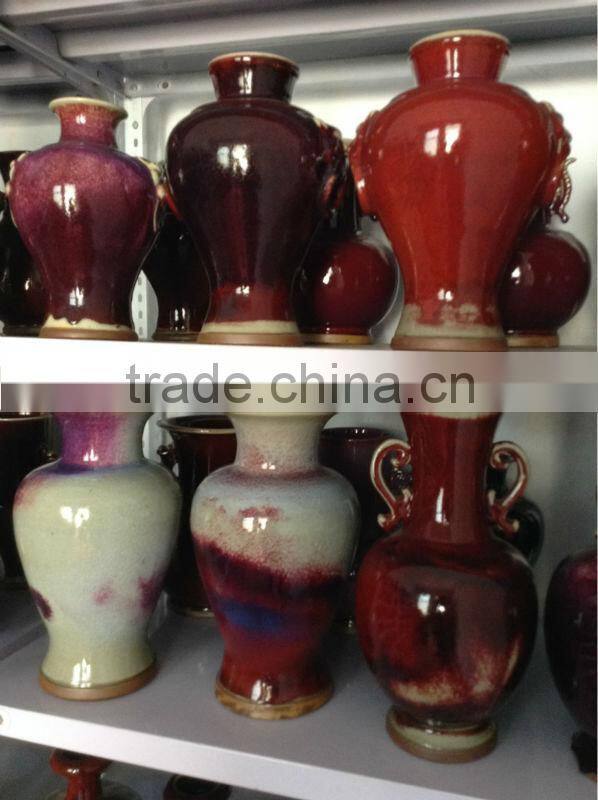 chinese antique porcelain/red flower vase