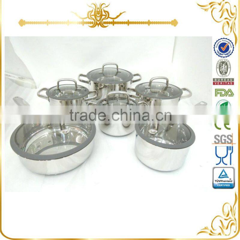 cookware set with sealed silicone ring glass lid MSF-3966