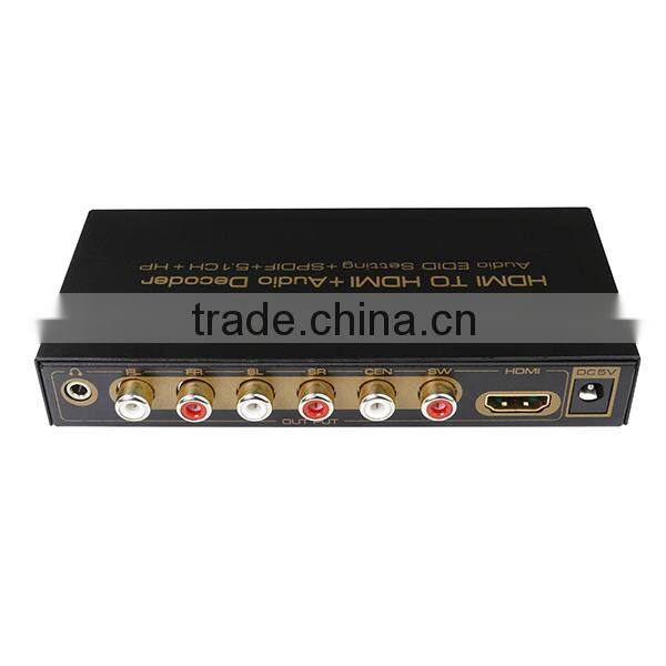 HDMI TO HDMI + Audio Decoder+ AUDIO EDID SETTING+SPDIF+5.1CH+HP