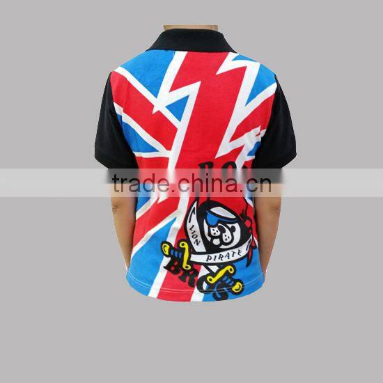 Hot Promotion Products Bros Baby Lion Pirate England Flag Unisex Printed Short Sleeve Black Polo Shirt