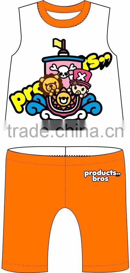 2016 Product Bros Priate Rinne and Lion Cotton Orange For Children Two Pieces Per Set