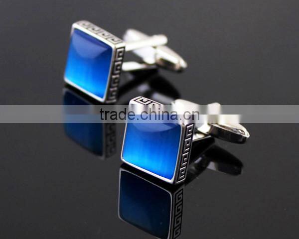 Blue Crystal Cuff Links