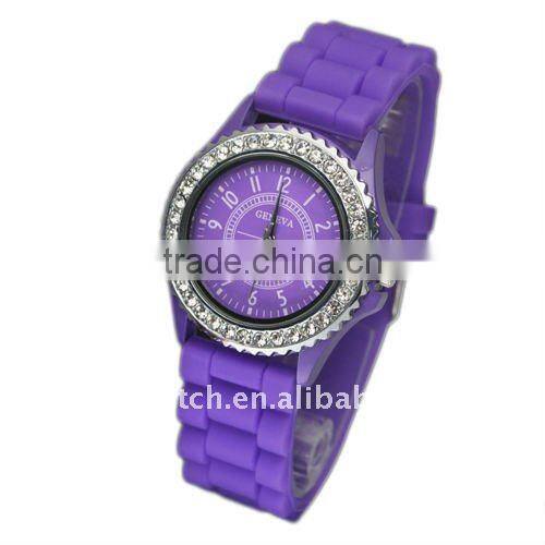 Fashion crystal diamond silicone Watch promotion gift
