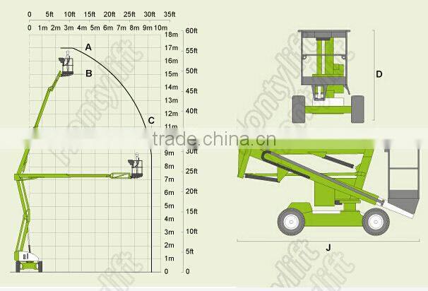 single person hydraulic boom lift telescopic lift for aerial work