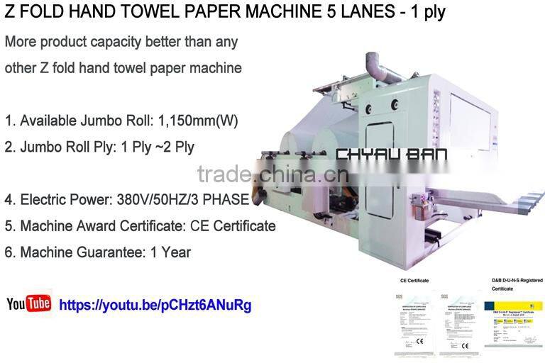 Automatic Z Fold Towel Hand Paper Embossing Machine