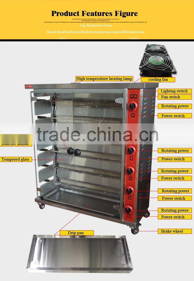 Big capacity 9-rob gas rotisserie chicken oven