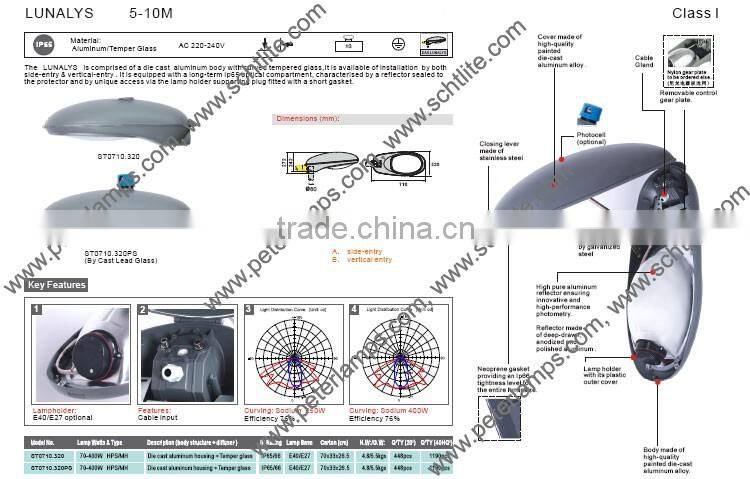 LUNALYS for sale 400w 250w motion sensor street light