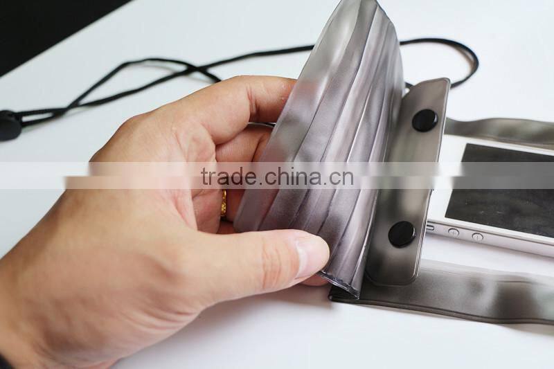 Clear touch screen PVC waterproof bag for phone