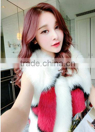 Amazing Design short fur vest / fox fur vest
