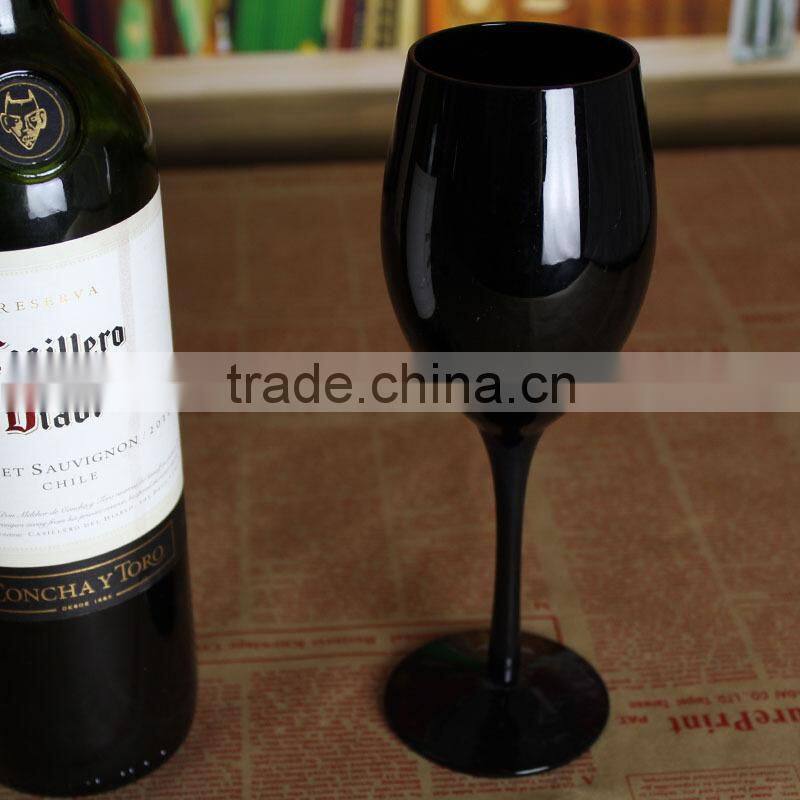 SGS FDA Safe Solid Black Colored Wine Glass