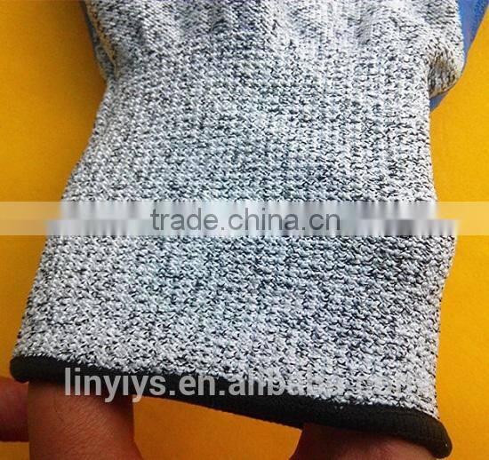 High quality cheap price level 5 cut resistant gloves, latex coated cut resistant gloves