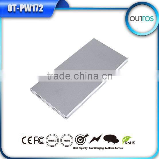 Super slim aluminum power bank 5000 mah