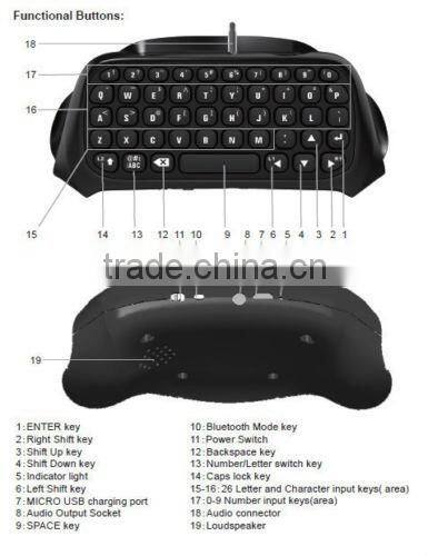 For Sony Playstation 4 For PS4 Chatting keyboard with speaker built-in controller keyboard for ps4