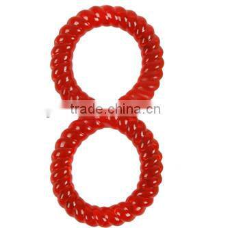 Top grade durable TPR dog chew toy 8 shape red