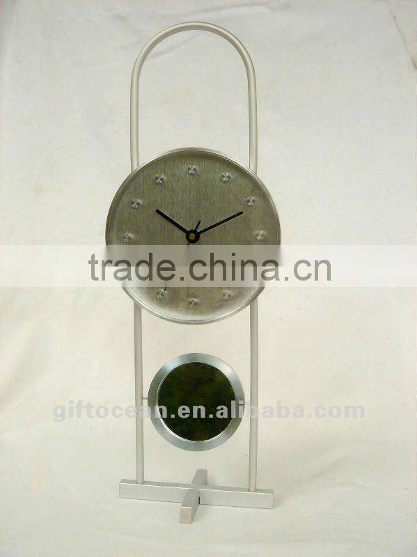 aluminum art metal desk clock,metal crafts table clock