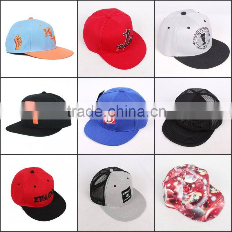 Hot Sale Flat Bill Snap Back Hat OEM 3D Embroidery Snapback Custom Cap