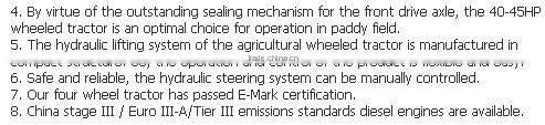 farm 4wd 45hp tractor used widely in chile, Canada,Spain and USA