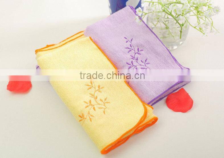 100% bamboo fiber light color OEM embroidery face towel