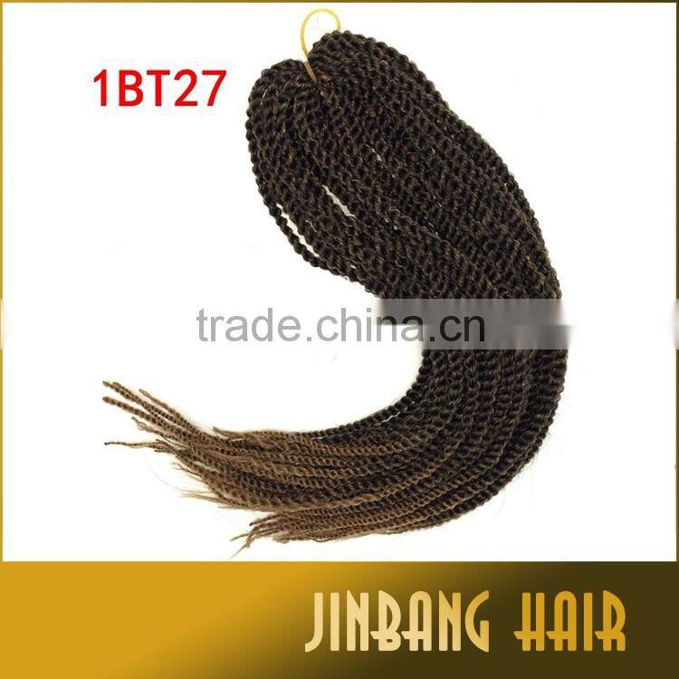 Hot selling 100g 18inch high quality synthetic crochet senegalese twist kinky braid hair