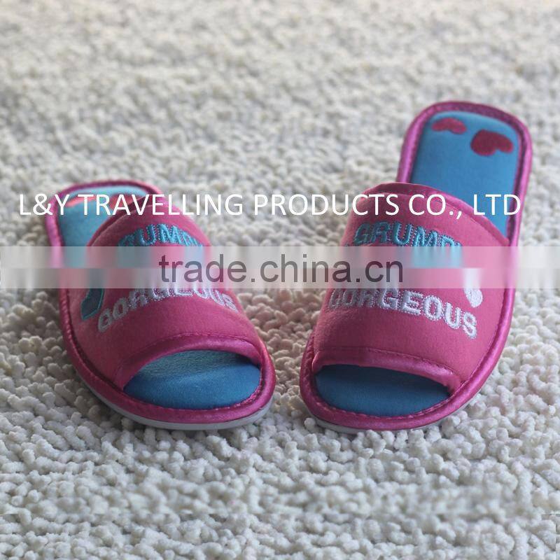 Jersey with teddy print women indoor Slippers, women home slippers,women house slippers,