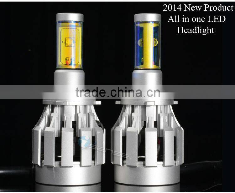 Car LED XM-L2 Headlight DC 12V 2000lm 9005 Headlight with Yellow Cover