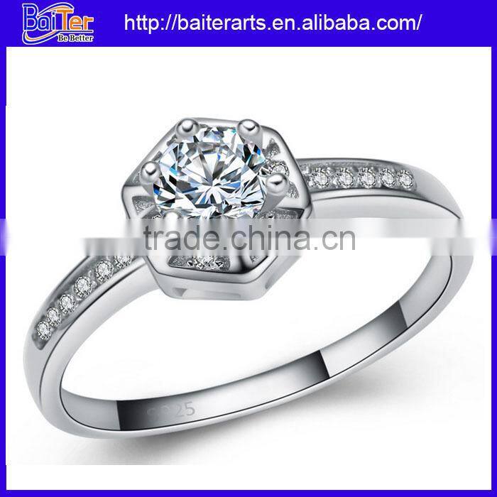 Hot 925 Sterling Silver Young Boy Ring Fake Diamond Ring For Boys