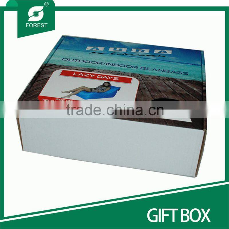 CUSTOM PRINTING PAPER GIFT BOX WITH PLASTIC HANDLE