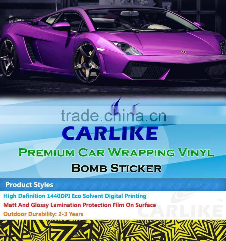 HD-061 CARLIKE Hot Sale Car Bomb Sticker Vehicle Wrap PVC Material