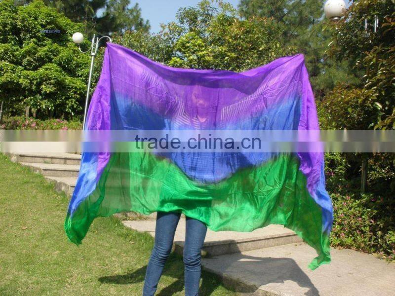 2016 High quality women 100% real belly dance veil silk Chinese belly dancing veils accessories