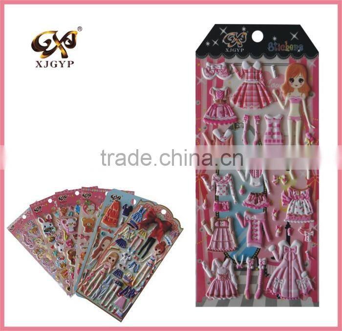 glitter puffy sticker for wall/letter puffy sticker/3d glitter puffy sticker