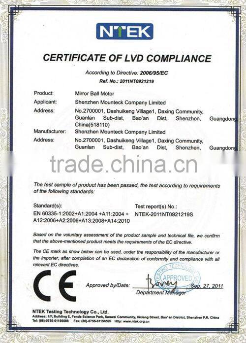 Stable Quality Disco mirror ball Black synchronous electric slow rotating motor low rpm