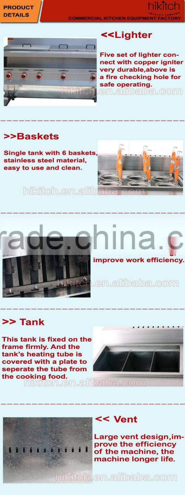 High Efficiency 6 baskets Pasta Cooker with Oden Maker