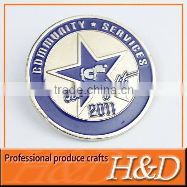 custom button badge with butterfly clutch