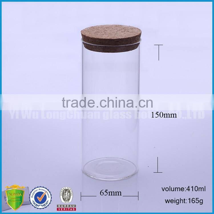 14oz glass bottle with bamboo/cork/wooden lid