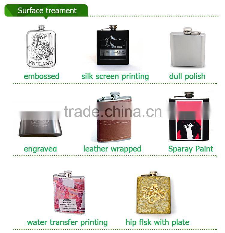 Different shapes logo customized 5 oz Stainless steel portable wine flask