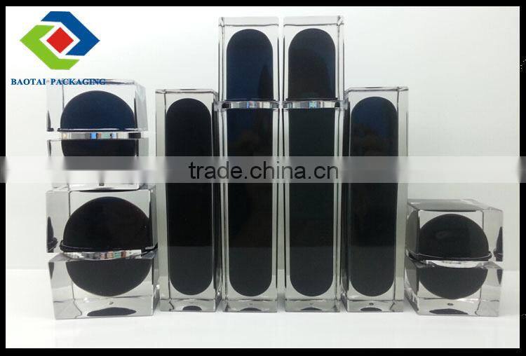 40ml shiny square cosmetic bottle,black plastic acrylic bottle