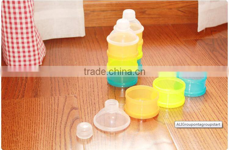 BPA free 3-layers muntifunctional baby powder milk container plastic baby milk powder box